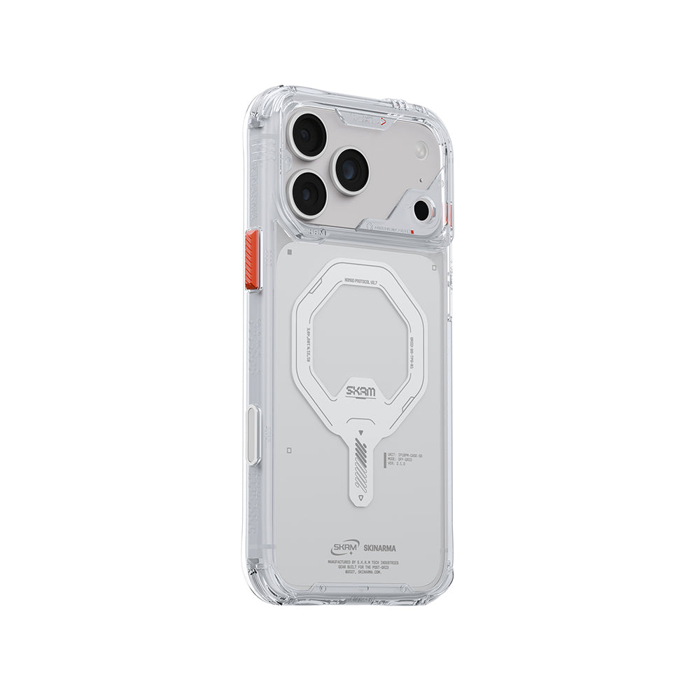 Apple iPhone 18 Pro Max Kılıf MagSafe Şarj Özellikli Şeffaf Airbag Tasarımlı Skinarma Saido Mag-Charge Kapak - Şeffaf