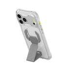 Apple iPhone 18 Pro Max Kılıf MagSafe Şarj Özellikli Teknoloji Desenli Skinarma Helio CE Mag Charge Standlı Kapak - Şeffaf