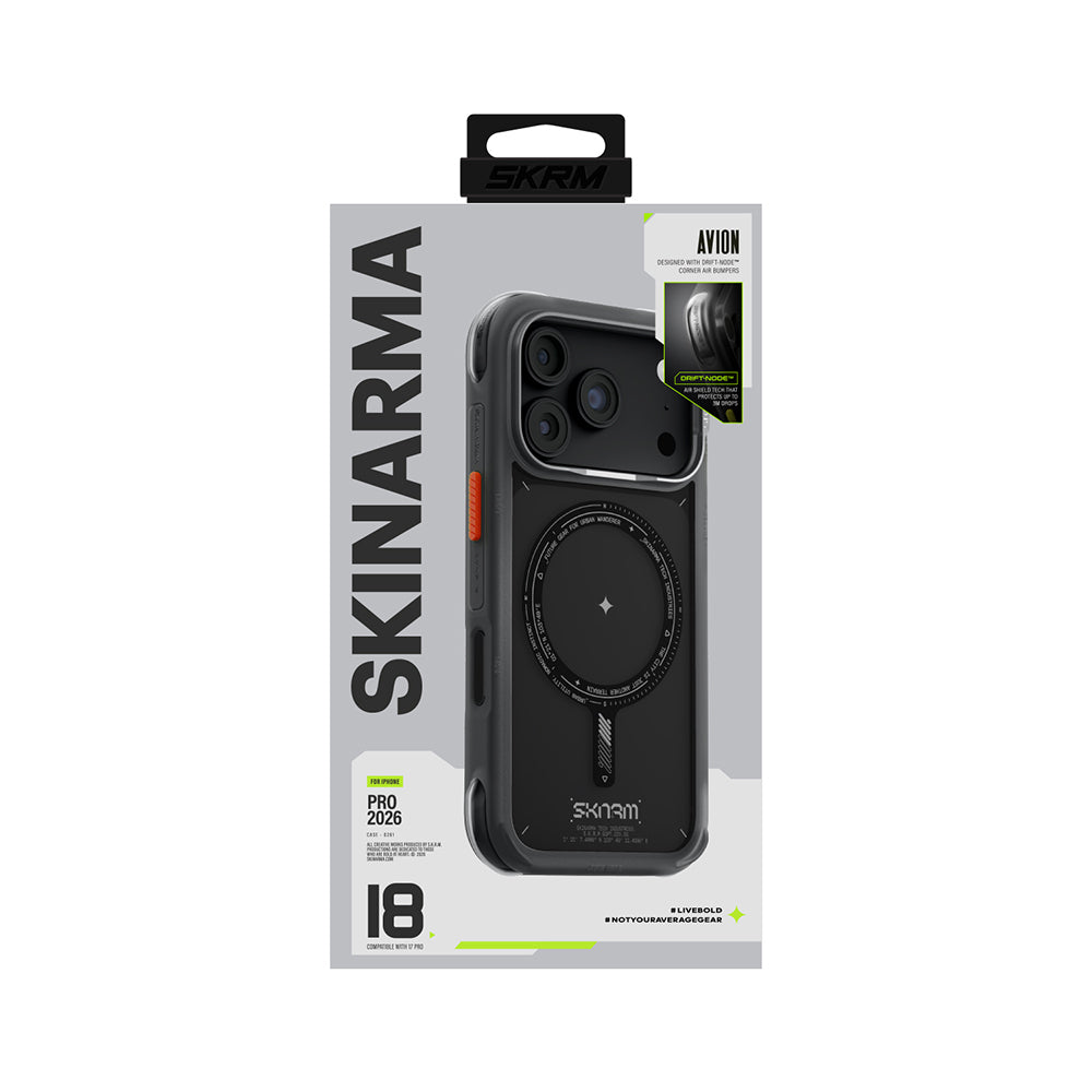 Apple iPhone 18 Pro Max Kılıf MagSafe Şarj Özellikli Airbag Tasarımlı Skinarma Avion Kapak - Siyah