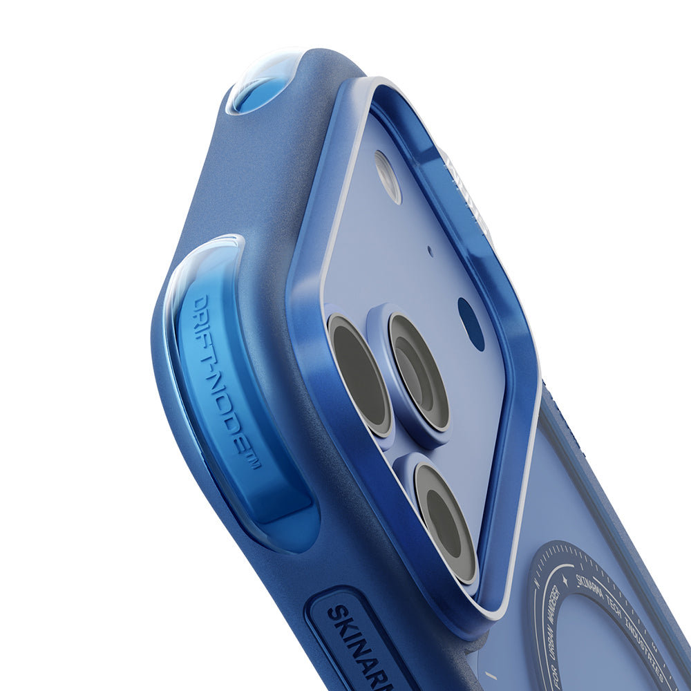 Apple iPhone 18 Pro Max Kılıf MagSafe Şarj Özellikli Airbag Tasarımlı Skinarma Avion Kapak - Mavi