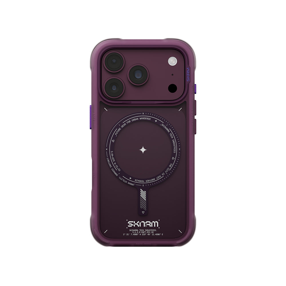 Apple iPhone 18 Pro Max Kılıf MagSafe Şarj Özellikli Airbag Tasarımlı Skinarma Avion Kapak - Bordo