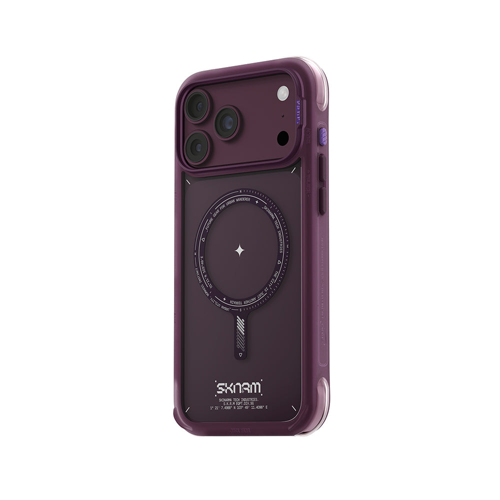 Apple iPhone 18 Pro Max Kılıf MagSafe Şarj Özellikli Airbag Tasarımlı Skinarma Avion Kapak - Bordo