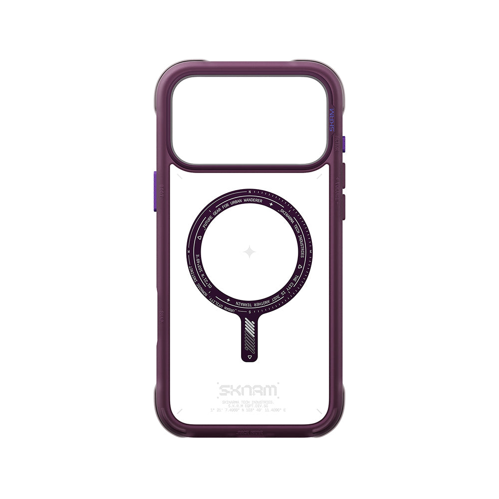 Apple iPhone 18 Pro Max Kılıf MagSafe Şarj Özellikli Airbag Tasarımlı Skinarma Avion Kapak - Bordo
