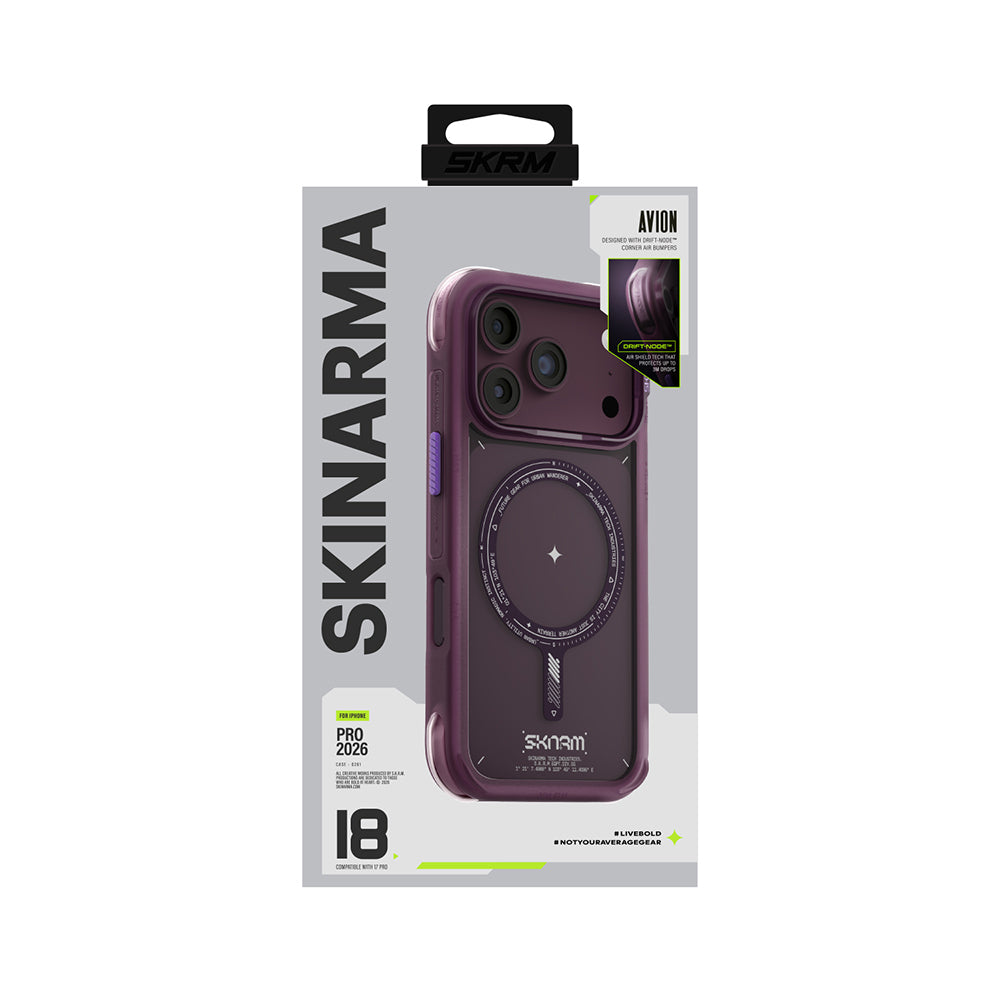 Apple iPhone 18 Pro Max Kılıf MagSafe Şarj Özellikli Airbag Tasarımlı Skinarma Avion Kapak - Bordo