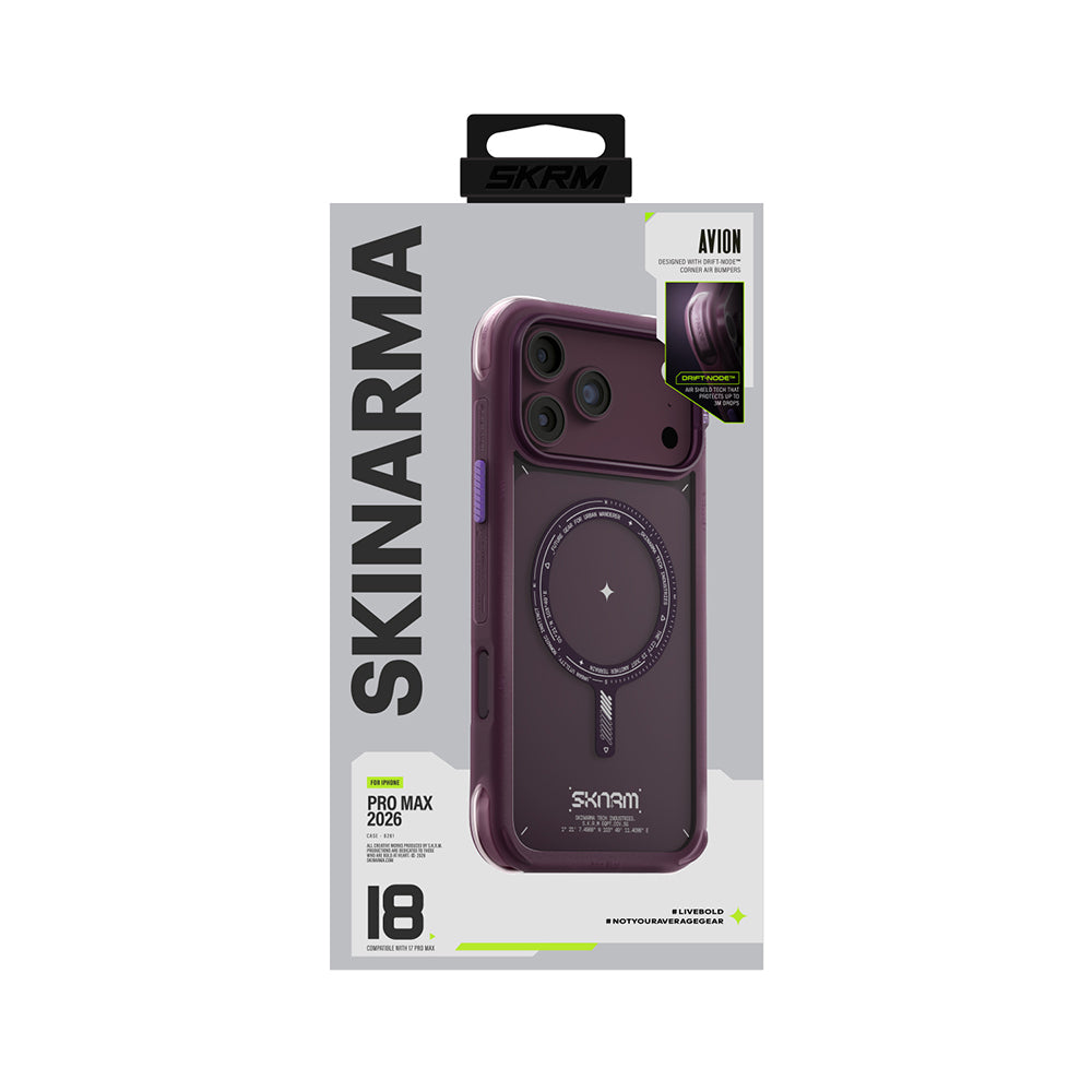 Apple iPhone 18 Pro Max Kılıf MagSafe Şarj Özellikli Airbag Tasarımlı Skinarma Avion Kapak - Bordo