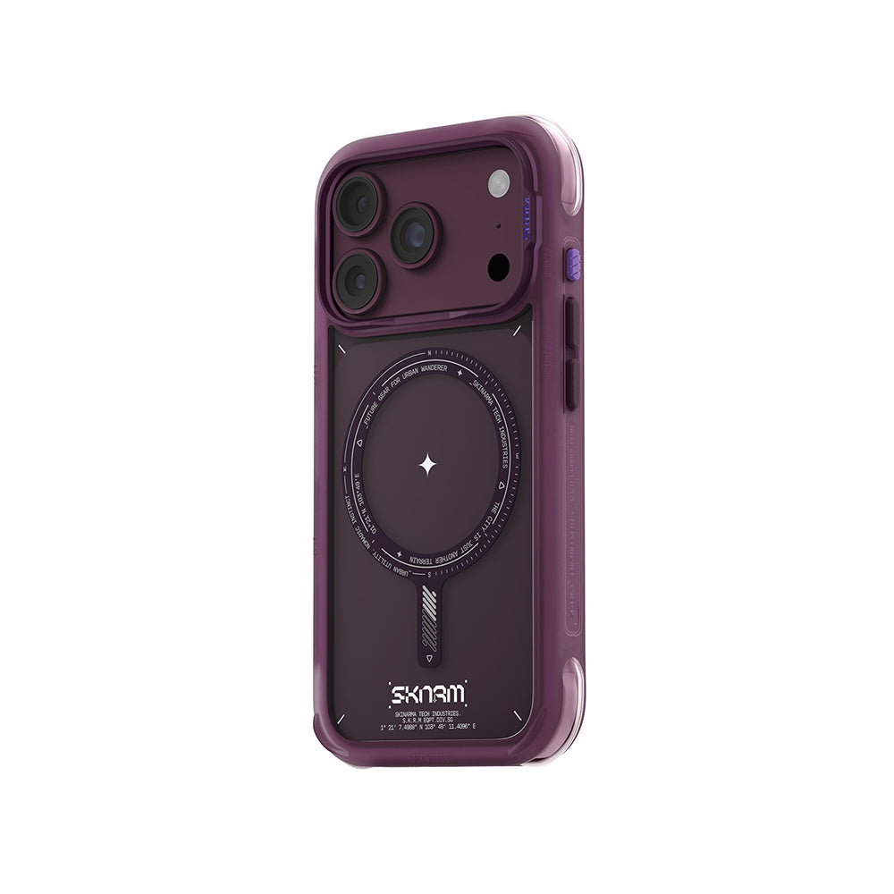 Apple iPhone 18 Pro Max Kılıf MagSafe Şarj Özellikli Airbag Tasarımlı Skinarma Avion Kapak - Bordo