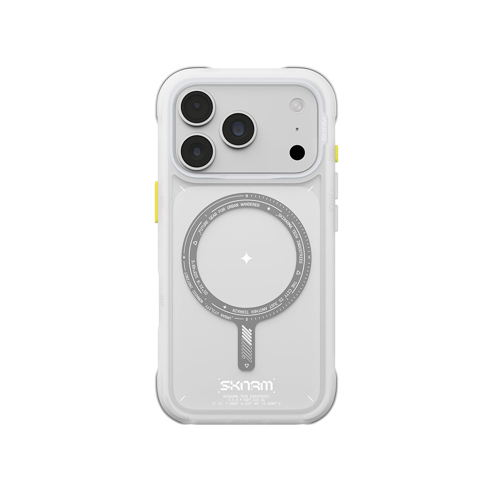Apple iPhone 18 Pro Max Kılıf MagSafe Şarj Özellikli Airbag Tasarımlı Skinarma Avion Kapak - Beyaz