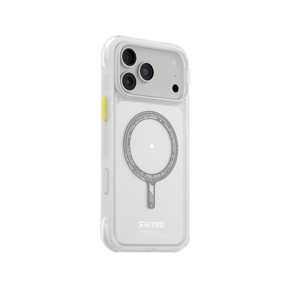 Apple iPhone 18 Pro Max Kılıf MagSafe Şarj Özellikli Airbag Tasarımlı Skinarma Avion Kapak - Beyaz