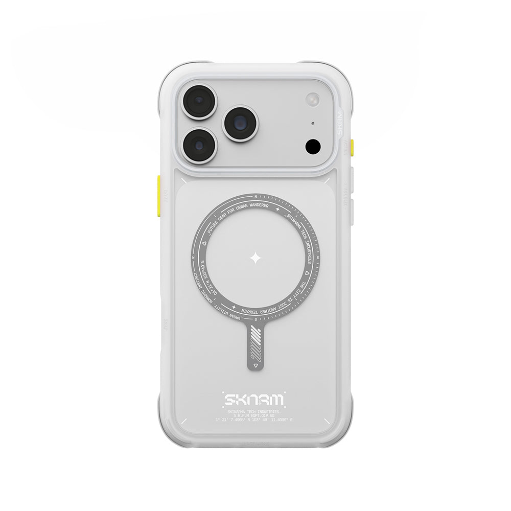 Apple iPhone 18 Pro Max Kılıf MagSafe Şarj Özellikli Airbag Tasarımlı Skinarma Avion Kapak - Beyaz