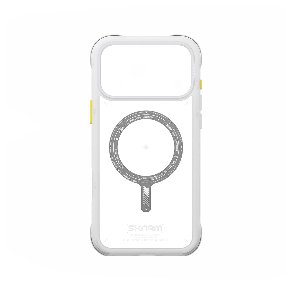 Apple iPhone 18 Pro Max Kılıf MagSafe Şarj Özellikli Airbag Tasarımlı Skinarma Avion Kapak - Beyaz