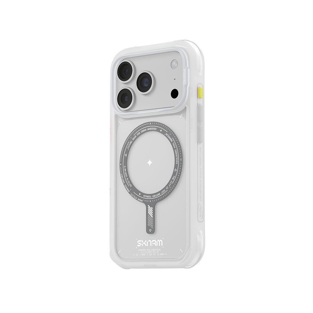 Apple iPhone 18 Pro Max Kılıf MagSafe Şarj Özellikli Airbag Tasarımlı Skinarma Avion Kapak - Beyaz