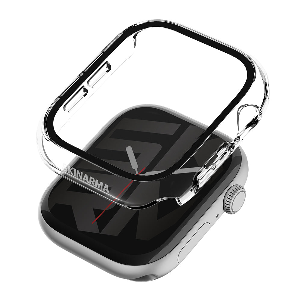 Apple Watch 12 46mm Skinarma Gado Sert Silikon Kasa ve Ekran Koruyucu - Şeffaf