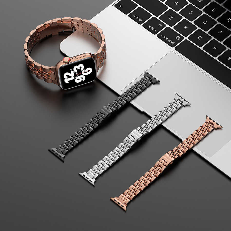 __genel|1|apple-watch-40mm-wiwu-seven-beads-steel-belt-metal-kordon-02|Apple Watch 40mm Wiwu Seven Beads Steel Belt Metal Kordon