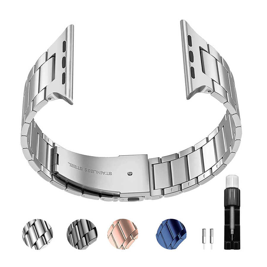 __genel|2|apple-watch-40mm-wiwu-ultra-thin-steel-belt-three-beads-metal-kordon-03|Apple Watch 40mm Wiwu Ultra Thin Steel Belt Three Beads Metal Kordon