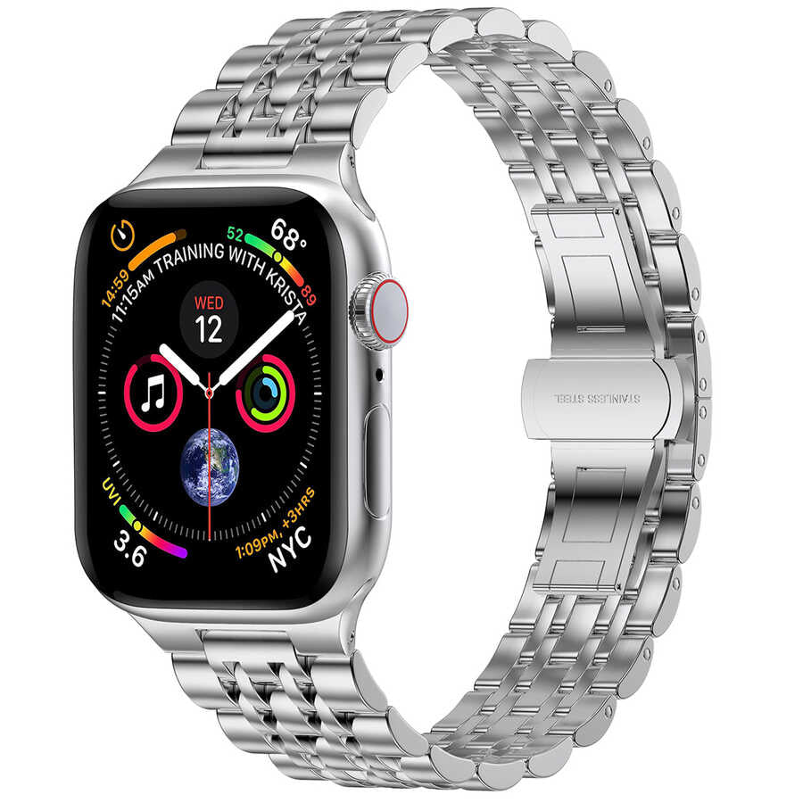 __genel|0|apple-watch-44mm-wiwu-seven-beads-steel-belt-metal-kordon-01|Apple Watch 44mm Wiwu Seven Beads Steel Belt Metal Kordon