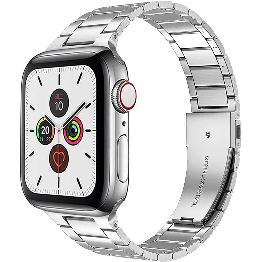 __genel|0|apple-watch-44mm-wiwu-ultra-thin-steel-belt-three-beads-metal-kordon-01|Apple Watch 44mm Wiwu Ultra Thin Steel Belt Three Beads Metal Kordon