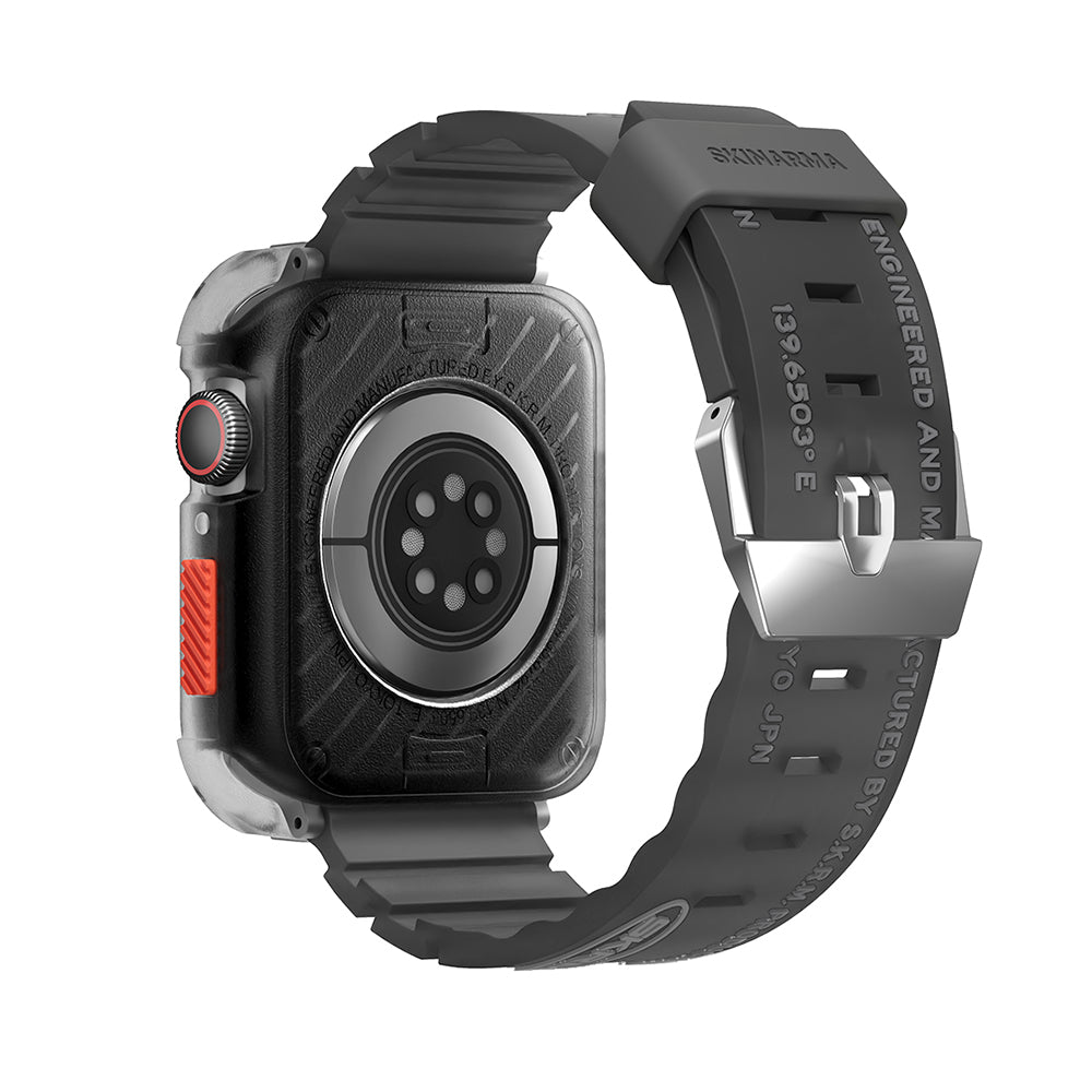 __genel|1|apple-watch-7-45mm-skinarma-kurono-sert-pc-kasa-koruyucu-shokku-silikon-kordon-02|Apple Watch 7 45mm SkinArma Kurono Sert PC Kasa Koruyucu + Shokku Silikon Kordon