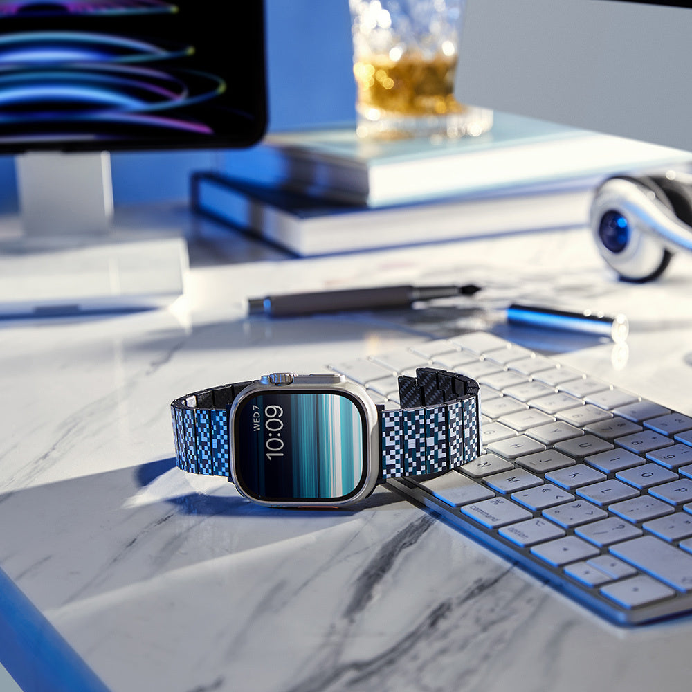 __genel|9|apple-watch-serisi-uyumlu-aramid-fiber-ve-karbon-fiber-pitaka-dreamland-chromacarbon-serisi-mosaic-universal-kordon-10|Apple Watch Serisi Uyumlu Aramid Fiber ve Karbon Fiber Pitaka Dreamland ChromaCarbon Serisi Mosaic Universal Kordon
