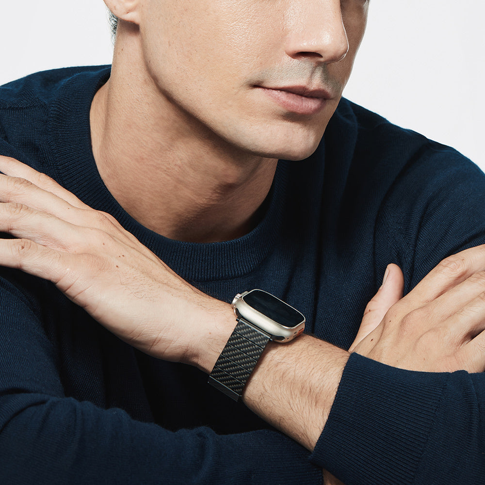 __genel|16|apple-watch-serisi-uyumlu-karbon-fiber-pitaka-modern-serisi-black-grey-twill-universal-kordon-17|Apple Watch Serisi Uyumlu Karbon Fiber Pitaka Modern Serisi Black-Grey Twill Universal Kordon