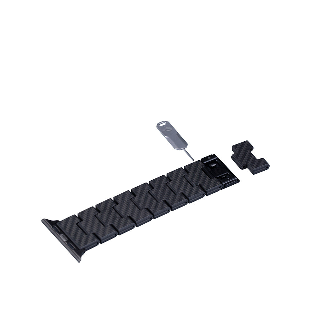 __genel|10|apple-watch-serisi-uyumlu-karbon-fiber-pitaka-retro-serisi-black-grey-twill-universal-kordon-11|Apple Watch Serisi Uyumlu Karbon Fiber Pitaka Retro Serisi Black-Grey Twill Universal Kordon
