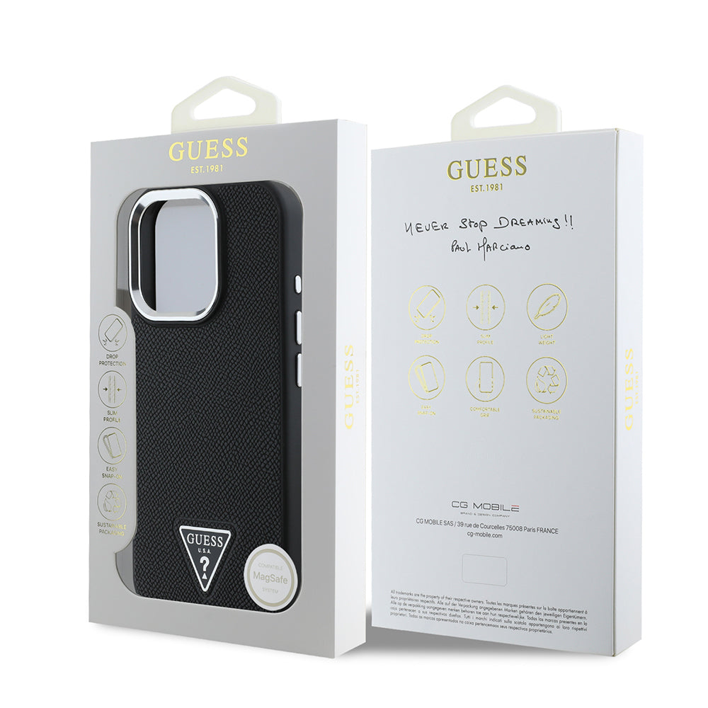 __genel|7|apple-iphone-14-pro-max-kilif-guess-orjinal-lisansli-m-safe-sarj-ozellikli-grained-triangle-kapak-08|Apple iPhone 14 Pro Max Kılıf Guess Orjinal Lisanslı MagSafe Şarj Özellikli Grained Triangle Kapak