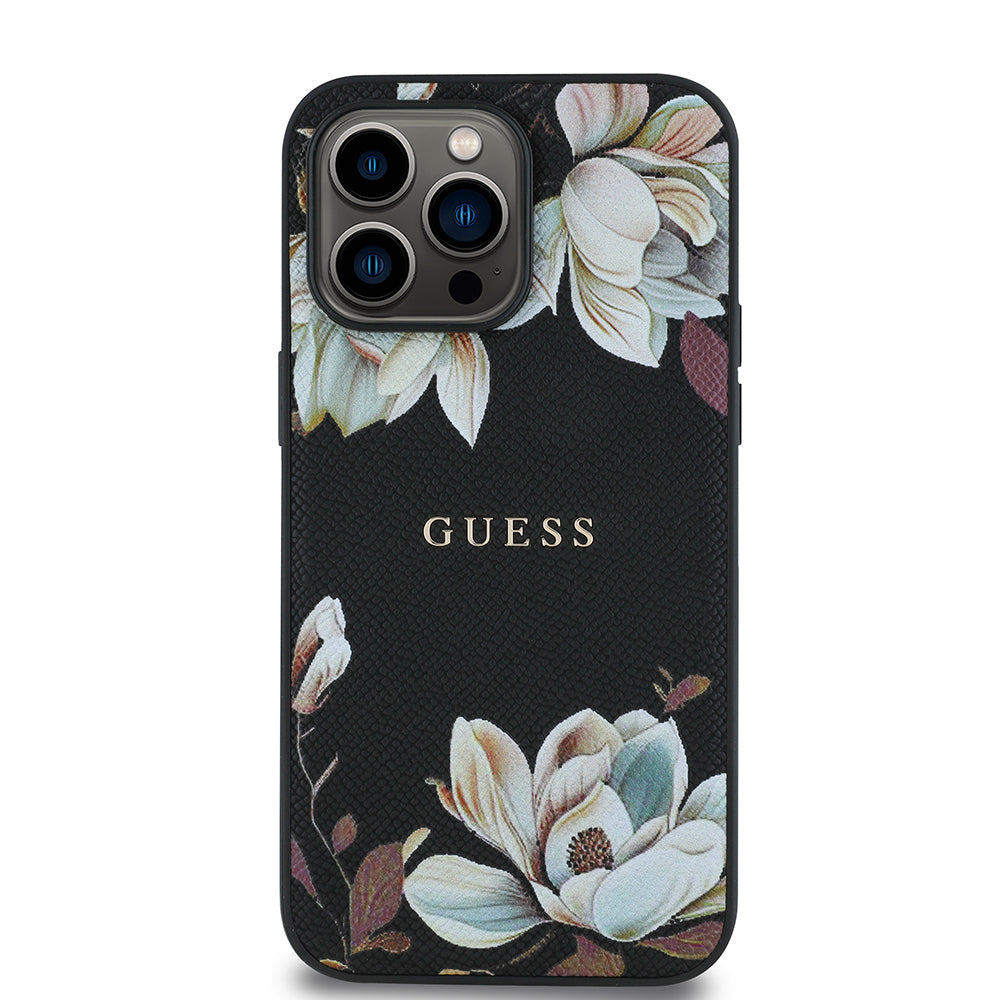 __genel|2|apple-iphone-14-pro-max-kilif-guess-orjinal-lisansli-m-safe-sarj-ozellikli-taneli-cicek-tasarimli-metal-yazi-logolu-kapak-03|Apple iPhone 14 Pro Max Kılıf Guess Orjinal Lisanslı MagSafe Şarj Özellikli Taneli Çiçek Tasarımlı Metal Yazı Logolu Kapak