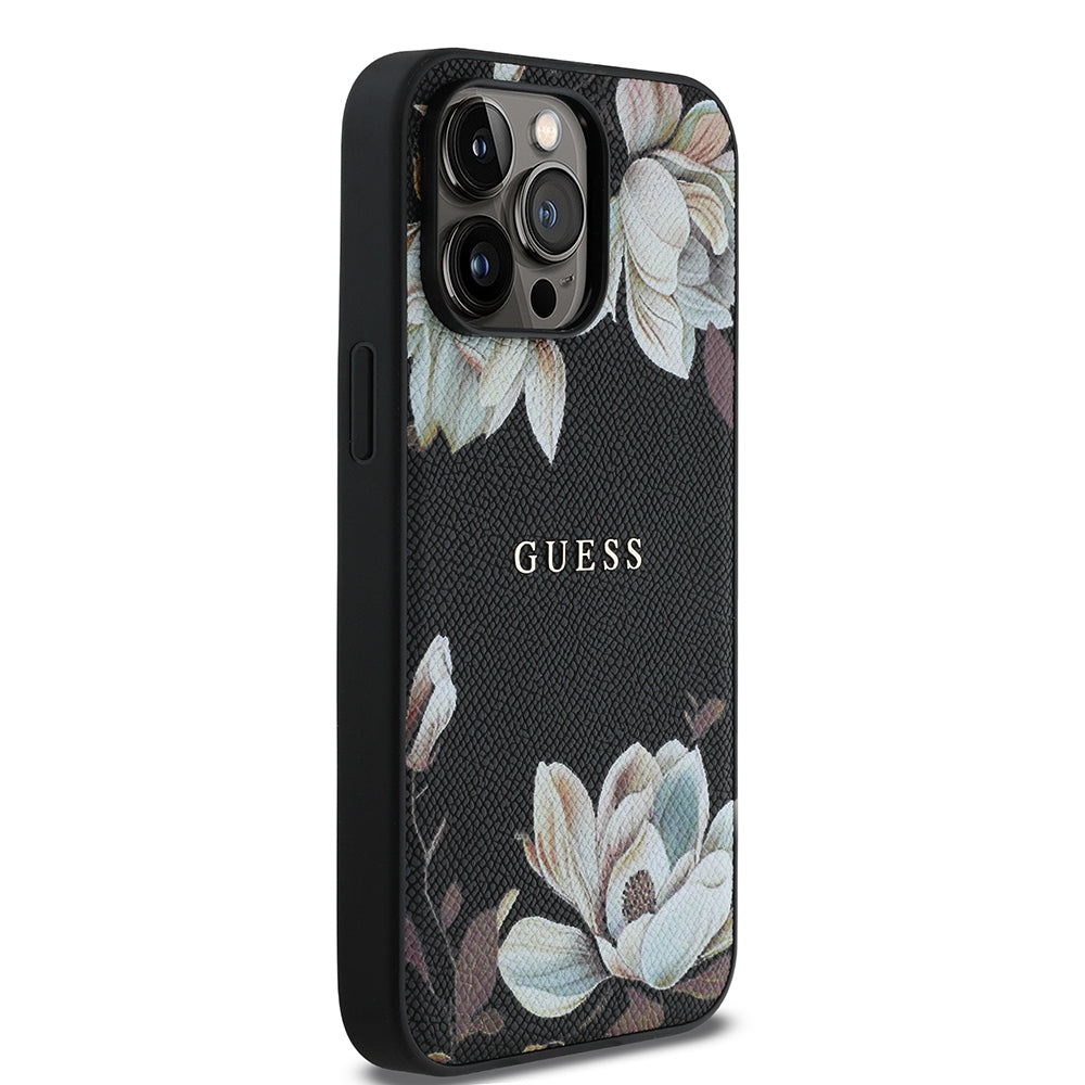 __genel|3|apple-iphone-14-pro-max-kilif-guess-orjinal-lisansli-m-safe-sarj-ozellikli-taneli-cicek-tasarimli-metal-yazi-logolu-kapak-04|Apple iPhone 14 Pro Max Kılıf Guess Orjinal Lisanslı MagSafe Şarj Özellikli Taneli Çiçek Tasarımlı Metal Yazı Logolu Kapak