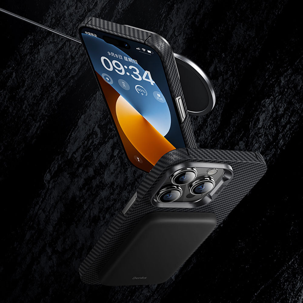 __genel|4|apple-iphone-14-pro-max-kilif-m-safe-ozellikli-karbon-fiber-benks-600d-essential-kevlar-kapak-05|Apple iPhone 14 Pro Max Kılıf MagSafe Özellikli Karbon Fiber Benks 600D Essential Kevlar Kapak