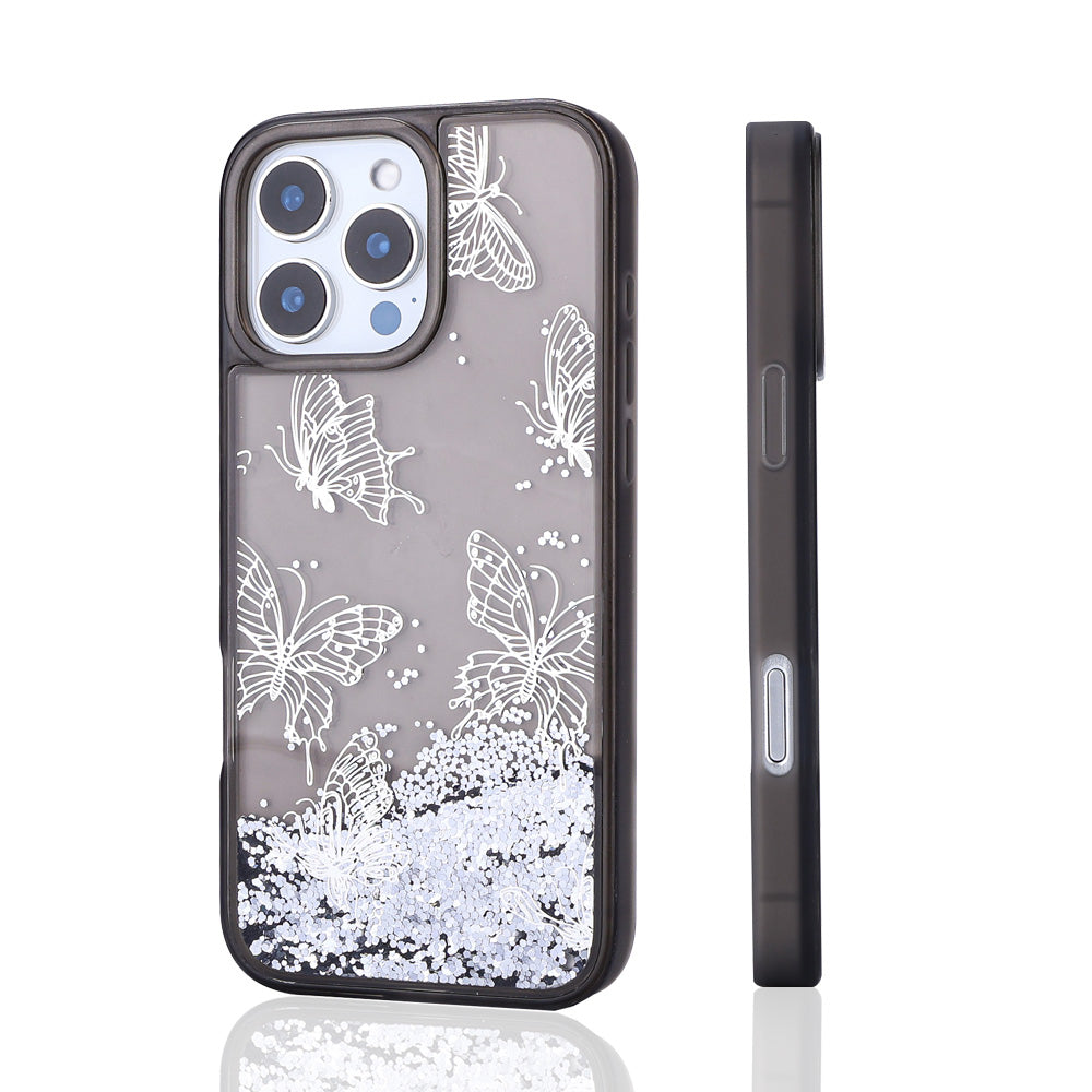 __genel|1|apple-iphone-14-pro-max-kilif-sivili-simli-kelebek-baskili-seffaf-arka-yuzey-zore-glis-silikon-kapak-02|Apple iPhone 14 Pro Max Kılıf Sıvılı Simli Kelebek Baskılı Şeffaf Arka Yüzey Gordonix Glis Silikon Kapak