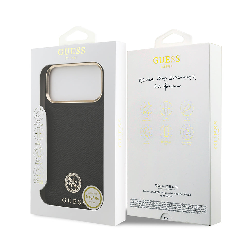 __genel|7|apple-iphone-17-pro-max-kilif-guess-orjinal-lisansli-m-safe-sarj-ozellikli-grained-yazi-ve-tasli-4g-logolu-kapak-08|Apple iPhone 17 Pro Max Kılıf Guess Orjinal Lisanslı MagSafe Şarj Özellikli Grained Yazı ve Taşlı 4G Logolu Kapak