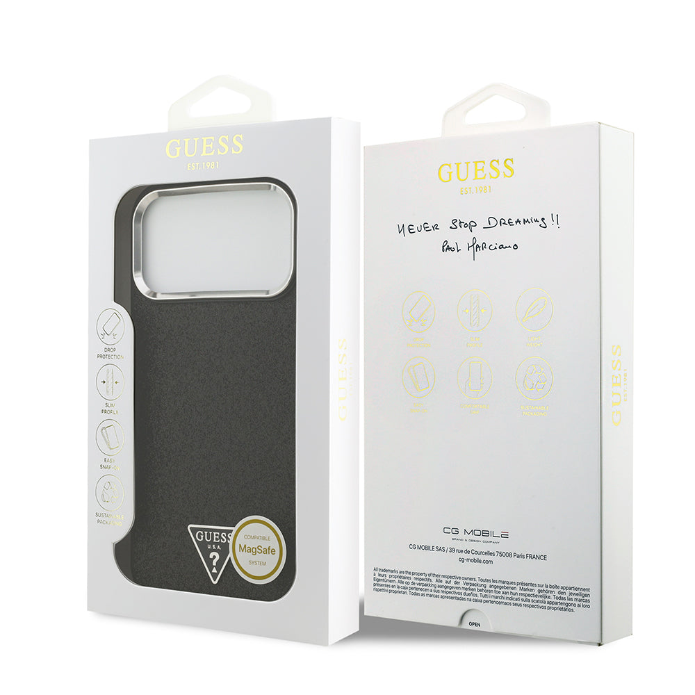 __genel|25|apple-iphone-17-pro-max-kilif-guess-orjinal-lisansli-m-safe-sarj-ozellikli-metal-kamera-cerceveli-ucgen-logolu-glitter-kapak-26|Apple iPhone 17 Pro Max Kılıf Guess Orjinal Lisanslı MagSafe Şarj Özellikli Metal Kamera Çerçeveli Üçgen Logolu Glitter Kapak