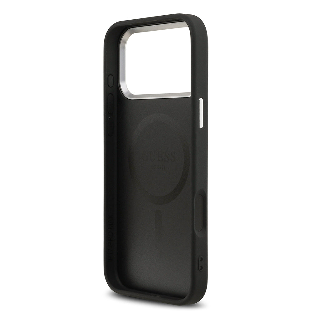 __genel|5|apple-iphone-17-pro-max-kilif-guess-orjinal-lisansli-m-safe-sarj-ozellikli-pu-deri-metal-kamera-cerceveli-ucgen-logolu-kapak-06|Apple iPhone 17 Pro Max Kılıf Guess Orjinal Lisanslı MagSafe Şarj Özellikli PU Deri Metal Kamera Çerçeveli Üçgen Logolu Kapak