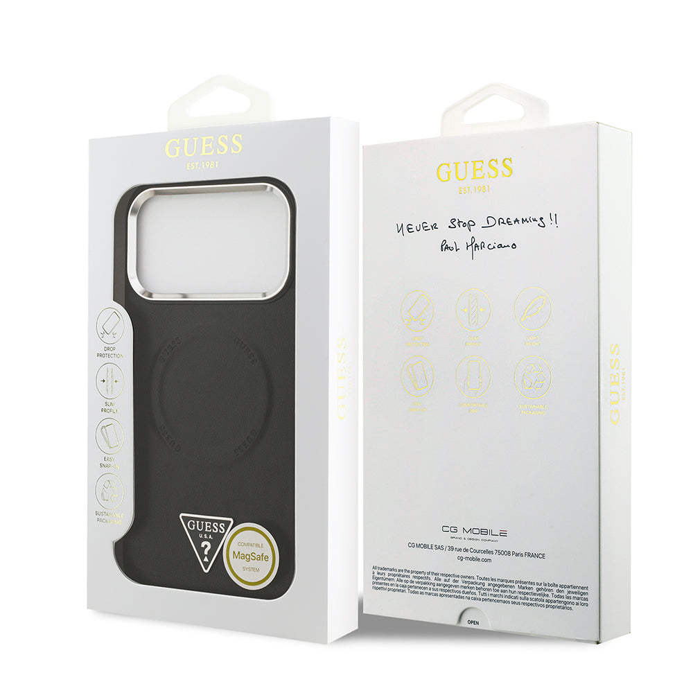 __genel|7|apple-iphone-17-pro-max-kilif-guess-orjinal-lisansli-m-safe-sarj-ozellikli-pu-deri-metal-kamera-cerceveli-ucgen-logolu-kapak-08|Apple iPhone 17 Pro Max Kılıf Guess Orjinal Lisanslı MagSafe Şarj Özellikli PU Deri Metal Kamera Çerçeveli Üçgen Logolu Kapak
