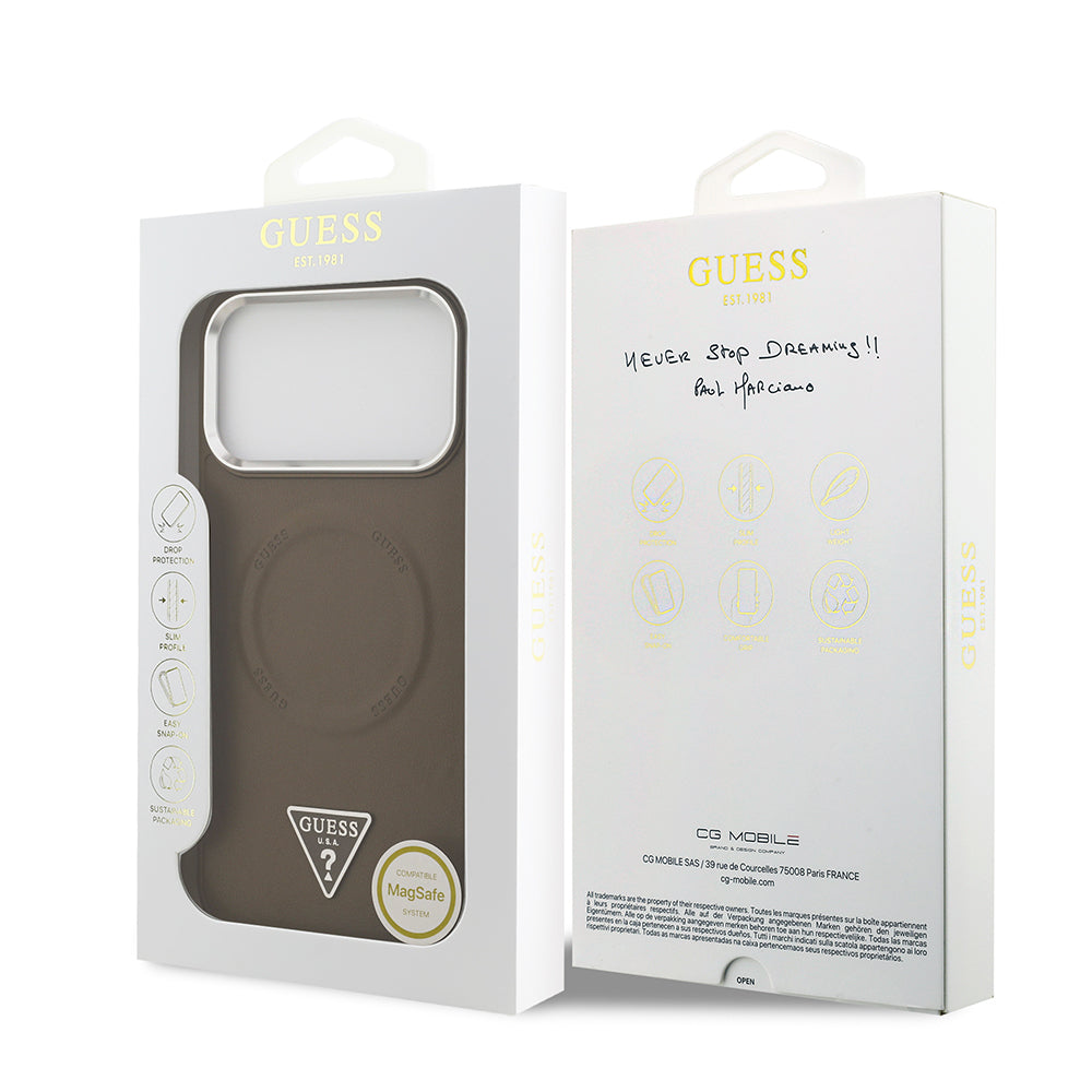 __genel|14|apple-iphone-17-pro-max-kilif-guess-orjinal-lisansli-m-safe-sarj-ozellikli-pu-deri-metal-kamera-cerceveli-ucgen-logolu-kapak-15|Apple iPhone 17 Pro Max Kılıf Guess Orjinal Lisanslı MagSafe Şarj Özellikli PU Deri Metal Kamera Çerçeveli Üçgen Logolu Kapak