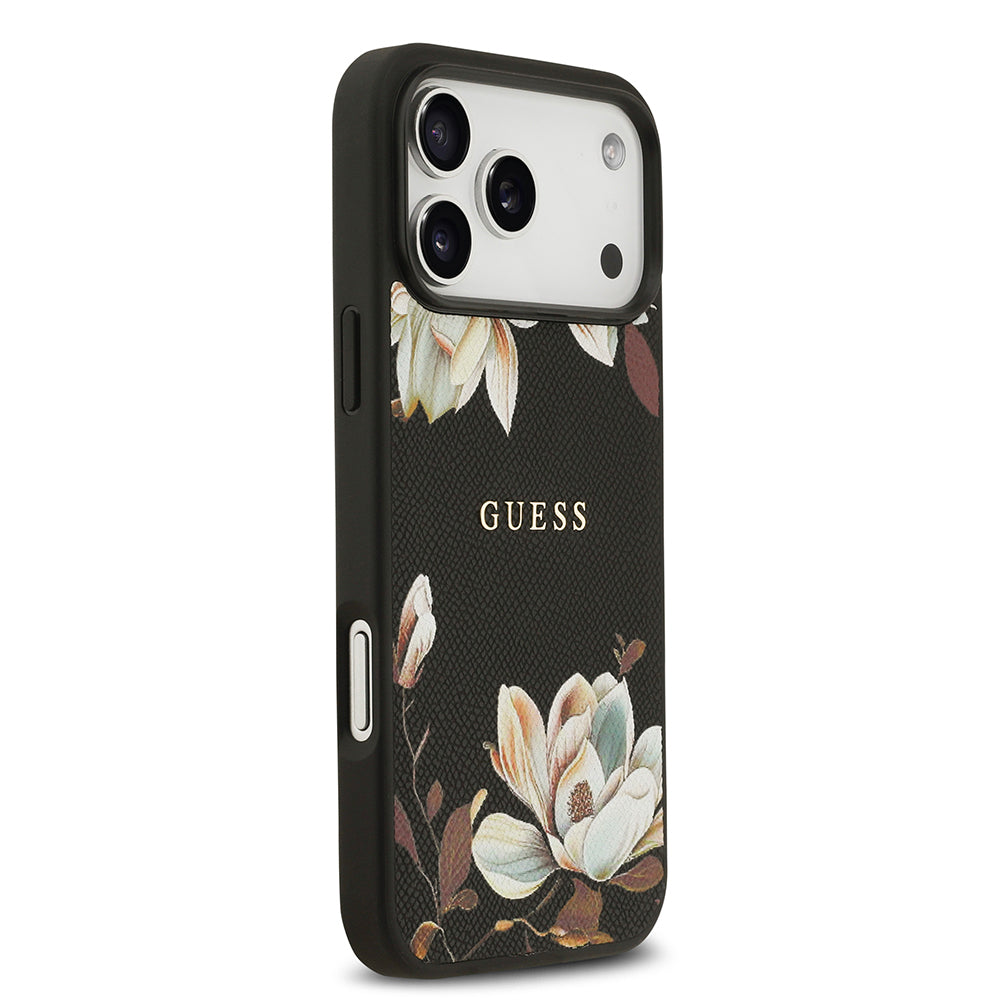 __genel|3|apple-iphone-17-pro-max-kilif-guess-orjinal-lisansli-m-safe-sarj-ozellikli-taneli-cicek-tasarimli-metal-yazi-logolu-kapak-04|Apple iPhone 17 Pro Max Kılıf Guess Orjinal Lisanslı MagSafe Şarj Özellikli Taneli Çiçek Tasarımlı Metal Yazı Logolu Kapak