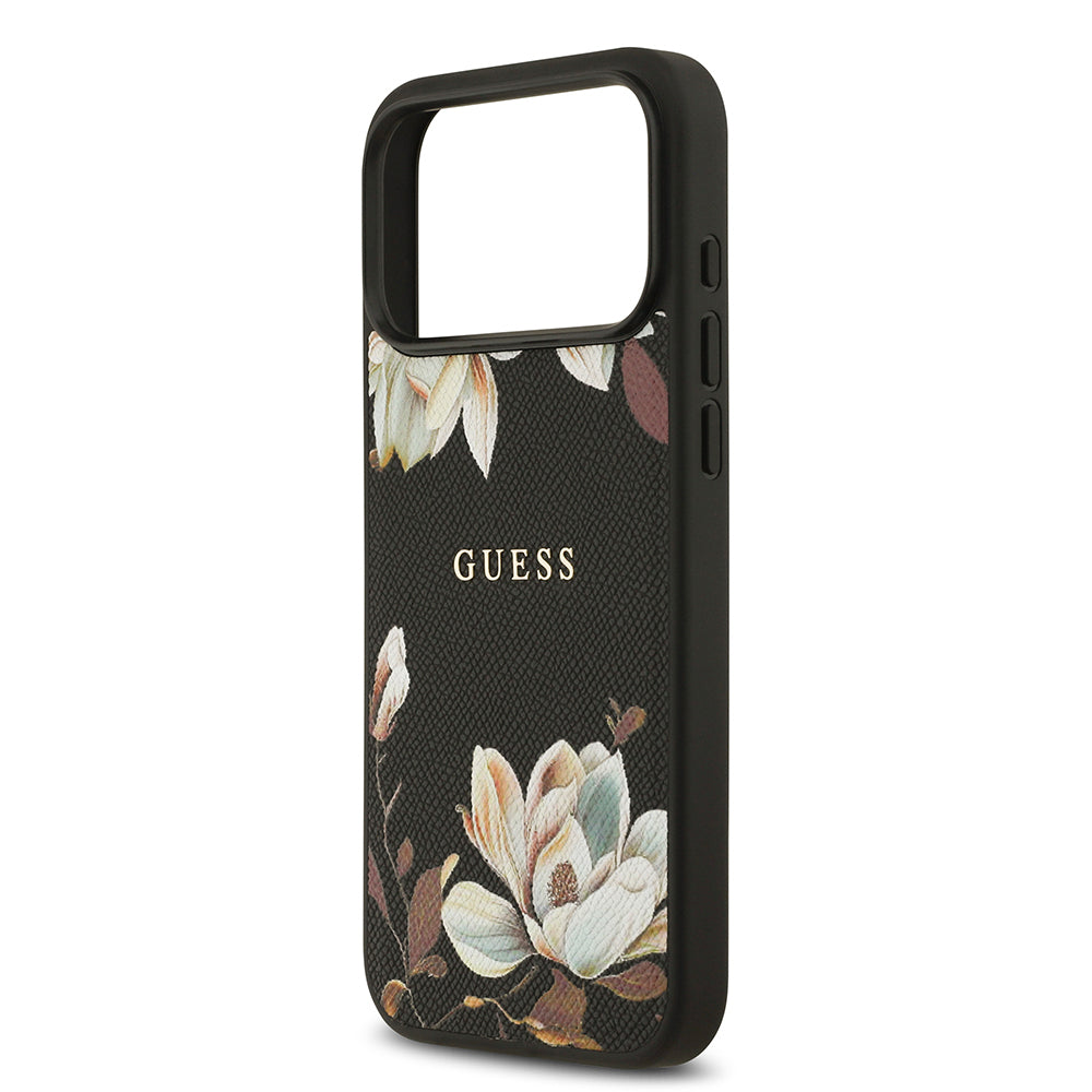 __genel|5|apple-iphone-17-pro-max-kilif-guess-orjinal-lisansli-m-safe-sarj-ozellikli-taneli-cicek-tasarimli-metal-yazi-logolu-kapak-06|Apple iPhone 17 Pro Max Kılıf Guess Orjinal Lisanslı MagSafe Şarj Özellikli Taneli Çiçek Tasarımlı Metal Yazı Logolu Kapak