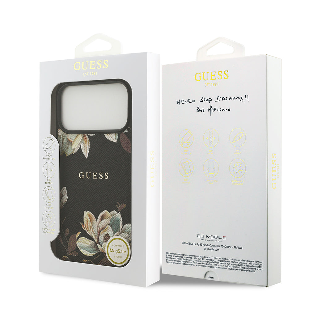 __genel|13|apple-iphone-17-pro-max-kilif-guess-orjinal-lisansli-m-safe-sarj-ozellikli-taneli-cicek-tasarimli-metal-yazi-logolu-kapak-14|Apple iPhone 17 Pro Max Kılıf Guess Orjinal Lisanslı MagSafe Şarj Özellikli Taneli Çiçek Tasarımlı Metal Yazı Logolu Kapak