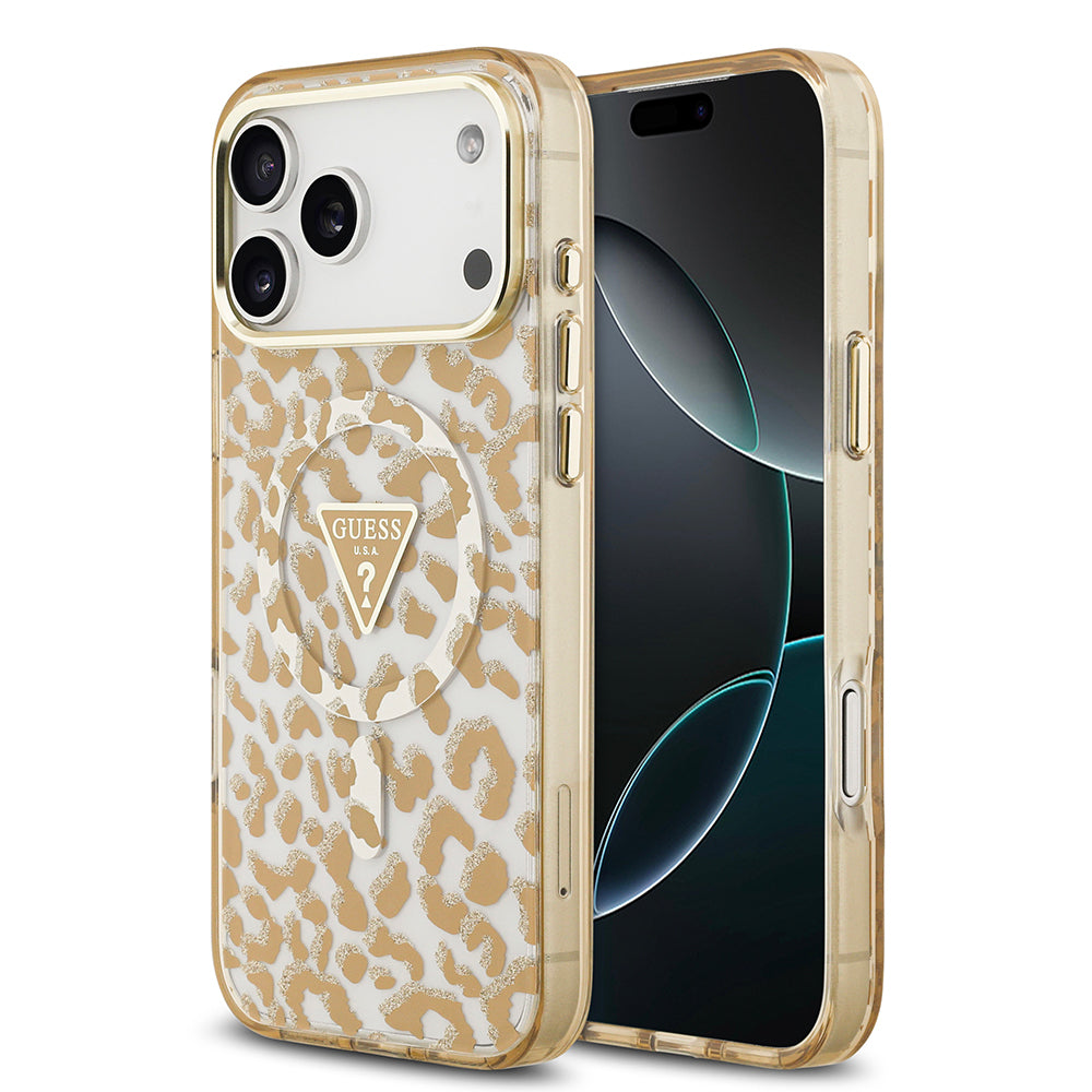 __genel|0|apple-iphone-17-pro-max-kilif-guess-orjinal-lisansli-m-safe-sarj-ozellikli-ucgen-logolu-simli-leopar-desenli-kapak-01|Apple iPhone 17 Pro Max Kılıf Guess Orjinal Lisanslı MagSafe Şarj Özellikli Üçgen Logolu Simli Leopar Desenli Kapak