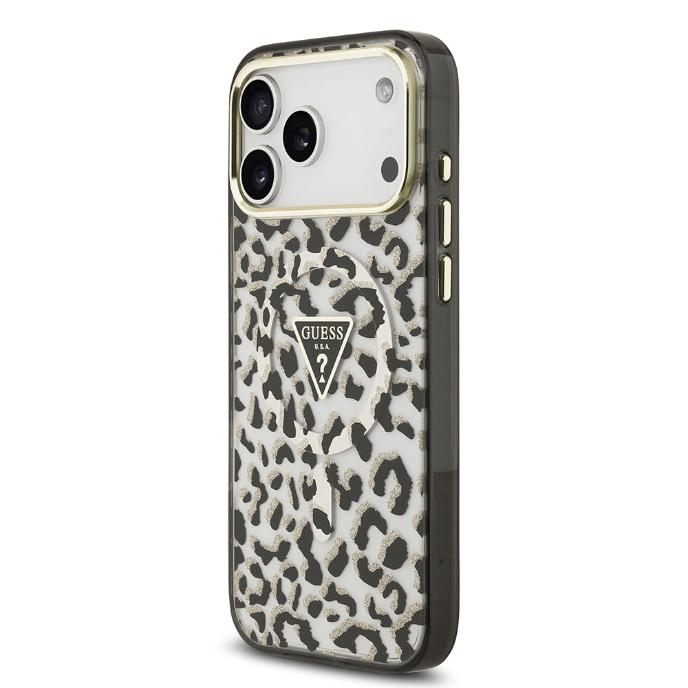 __genel|7|apple-iphone-17-pro-max-kilif-guess-orjinal-lisansli-m-safe-sarj-ozellikli-ucgen-logolu-simli-leopar-desenli-kapak-08|Apple iPhone 17 Pro Max Kılıf Guess Orjinal Lisanslı MagSafe Şarj Özellikli Üçgen Logolu Simli Leopar Desenli Kapak