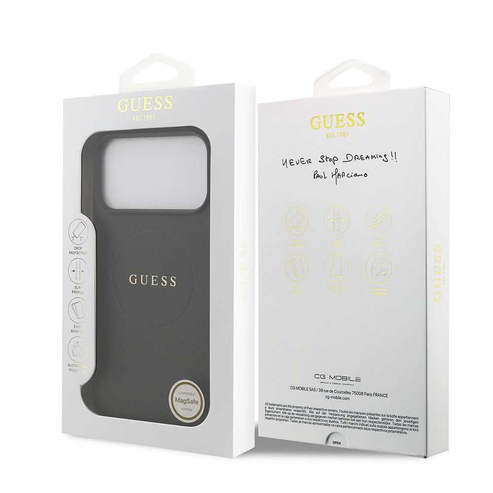 __genel|7|apple-iphone-17-pro-max-kilif-guess-orjinal-lisansli-m-safe-sarj-ozellikli-yazi-logolu-pu-deri-kapak-08|Apple iPhone 17 Pro Max Kılıf Guess Orjinal Lisanslı MagSafe Şarj Özellikli Yazı Logolu PU Deri Kapak