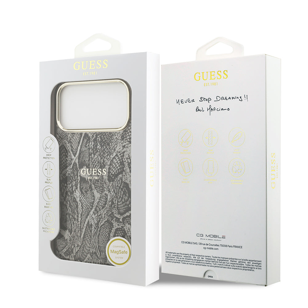 __genel|14|apple-iphone-17-pro-max-kilif-guess-orjinal-lisansli-m-safe-sarj-ozellikli-yazi-logolu-python-desenli-kapak-15|Apple iPhone 17 Pro Max Kılıf Guess Orjinal Lisanslı MagSafe Şarj Özellikli Yazı Logolu Python Desenli Kapak