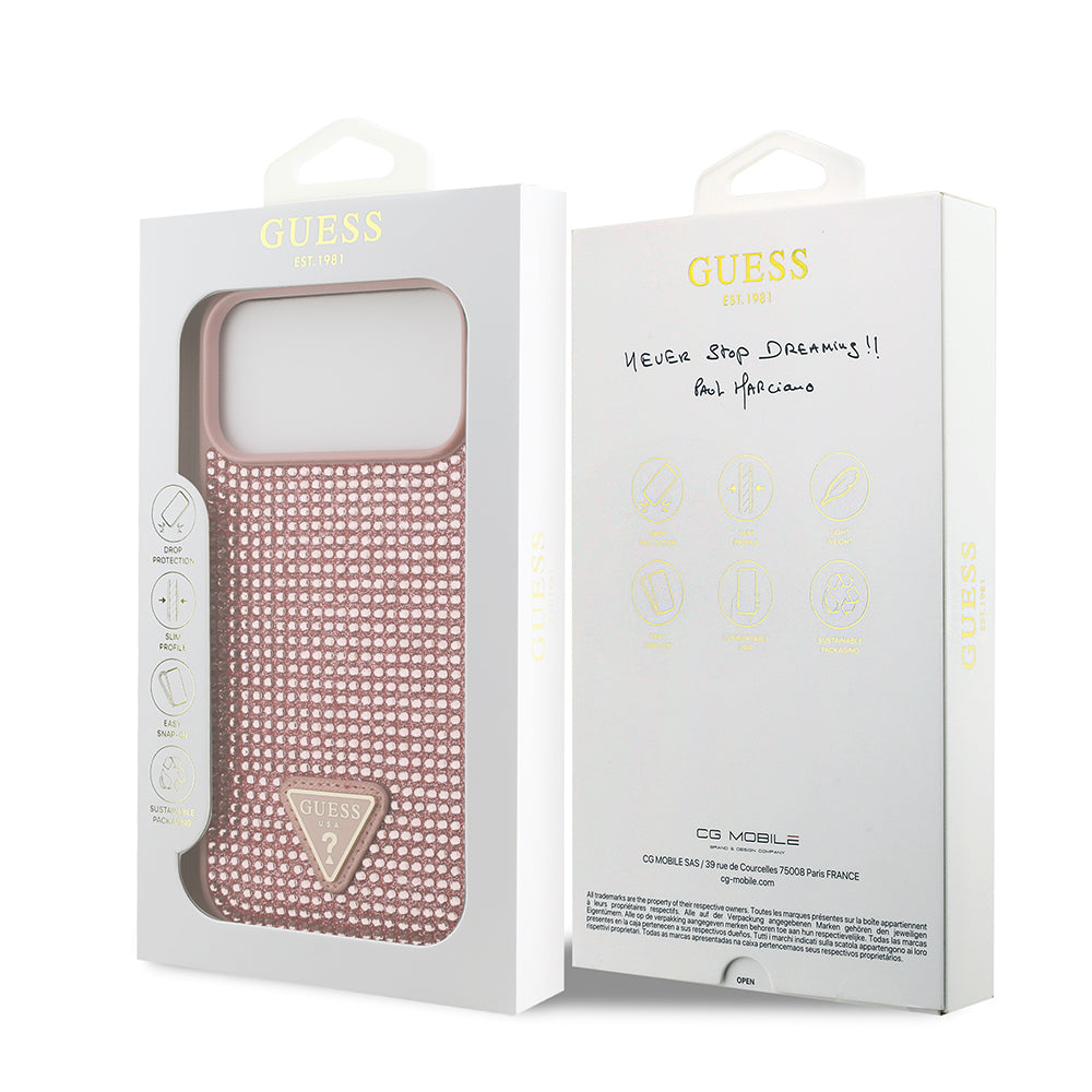 __genel|21|apple-iphone-17-pro-max-kilif-guess-orjinal-lisansli-tasli-arka-yuzey-ucgen-logolu-kapak-22|Apple iPhone 17 Pro Max Kılıf Guess Orjinal Lisanslı Taşlı Arka Yüzey Üçgen Logolu Kapak