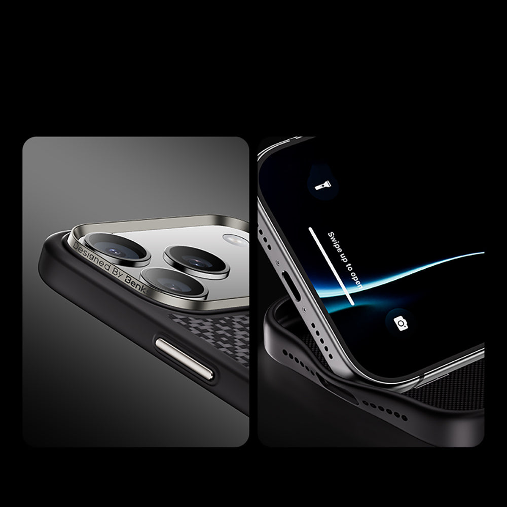 __genel|21|apple-iphone-17-pro-max-kilif-m-safe-sarj-ozellikli-benks-armorpro-armorgrid-serisi-kevlar-karbon-kapak-22|Apple iPhone 17 Pro Max Kılıf MagSafe Şarj Özellikli Benks ArmorPro ArmorGrid Serisi Kevlar Karbon Kapak