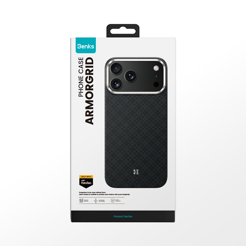 __genel|23|apple-iphone-17-pro-max-kilif-m-safe-sarj-ozellikli-benks-armorpro-armorgrid-serisi-kevlar-karbon-kapak-24|Apple iPhone 17 Pro Max Kılıf MagSafe Şarj Özellikli Benks ArmorPro ArmorGrid Serisi Kevlar Karbon Kapak