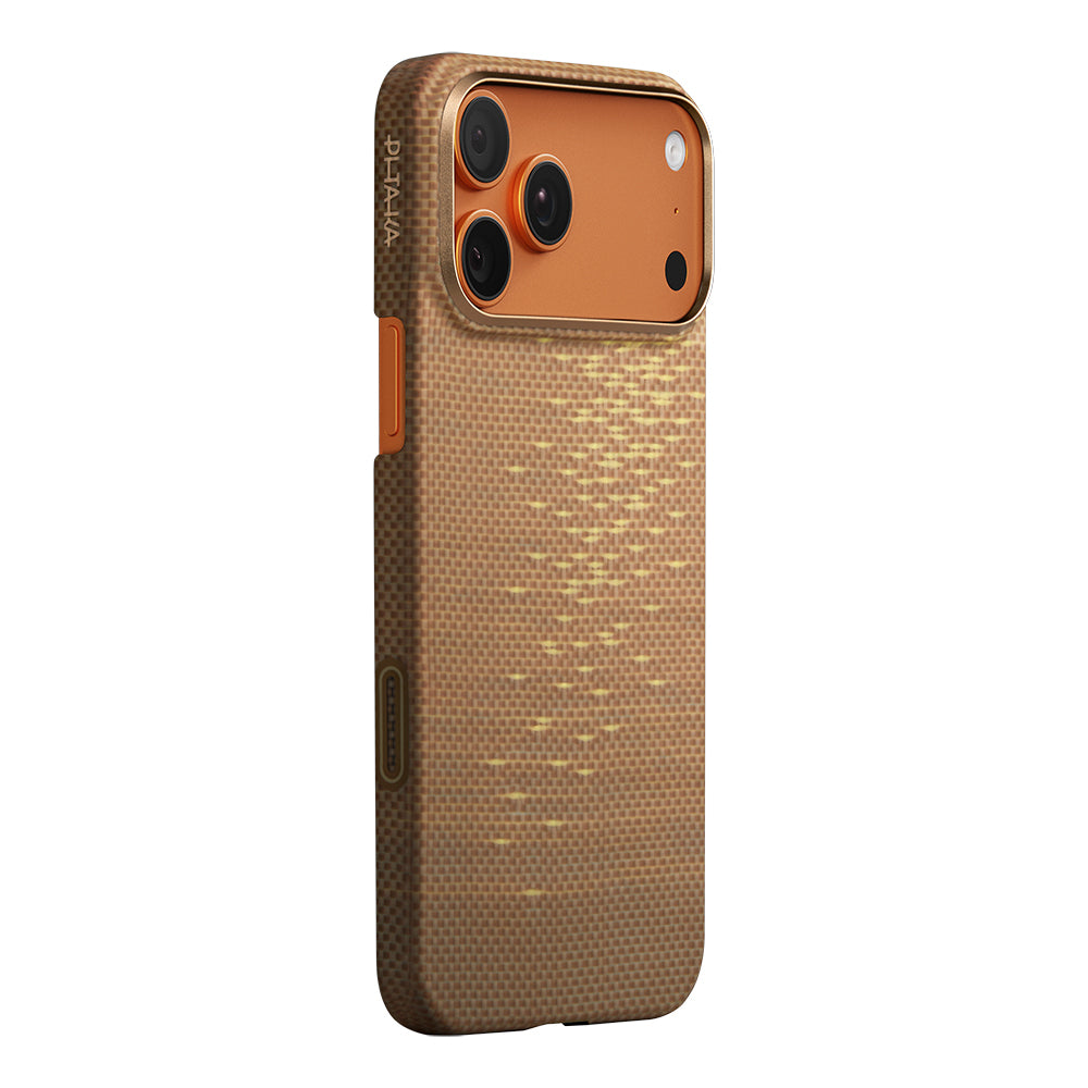 __genel|10|apple-iphone-17-pro-max-kilif-m-safe-sarj-ozellikli-aramid-karbon-fiber-pitaka-glints-of-gold-ultra-slim-serisi-kapak-11|Apple iPhone 17 Pro Max Kılıf MagSafe Şarj Özellikli Aramid Karbon Fiber Pitaka Glints of Gold Ultra Slim Serisi Kapak