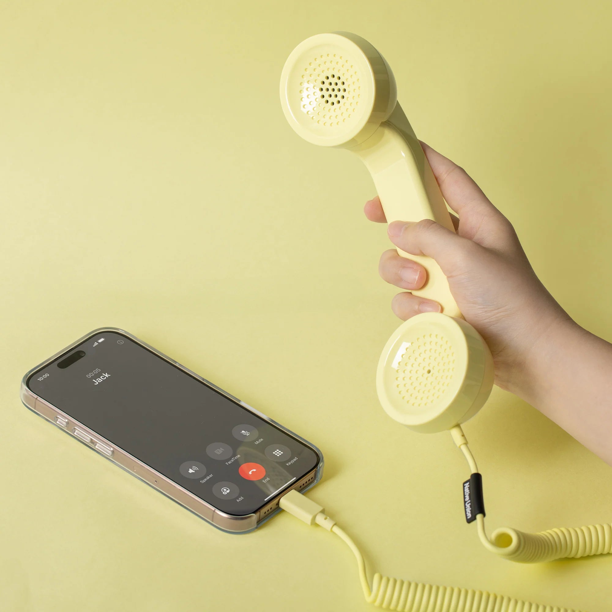 Native Union Pop Phone Retro Telefon Ahizesi - USB-C Destekli, Mikrofonlu ve Hoparlörlü (iPhone, iPad, Samsung S25, Laptop Uyumlu)