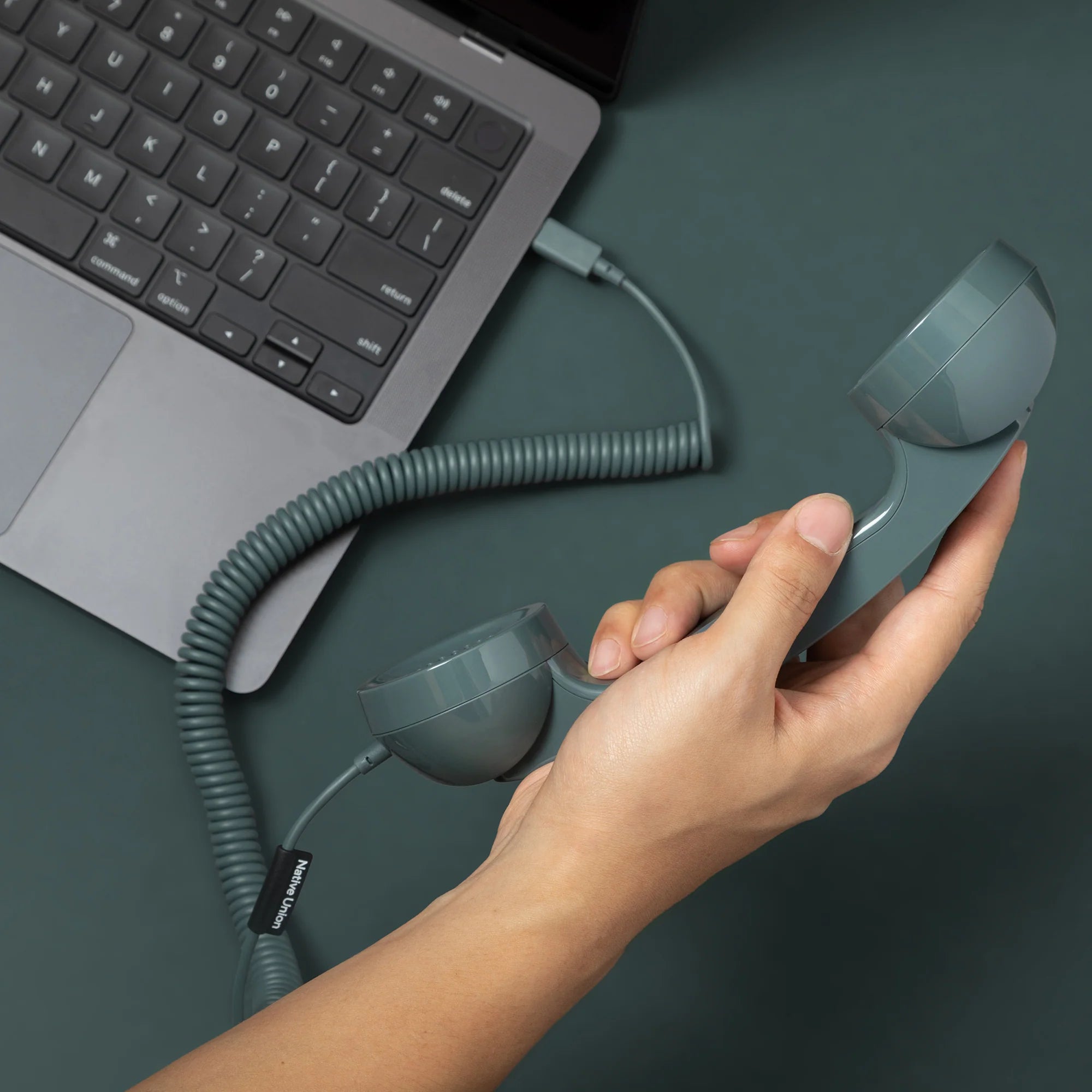 Native Union Pop Phone Retro Telefon Ahizesi - USB-C Destekli, Mikrofonlu ve Hoparlörlü (iPhone, iPad, Samsung S25, Laptop Uyumlu)