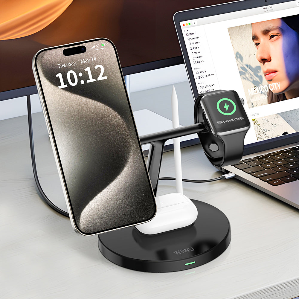 __genel|3|wiwu-wi-w032-4-in-1-magnetik-hizli-sarj-ozellikli-kablosuz-sarj-standi-15w-04|Wiwu Wi-W032 4 in 1 Magnetik Hızlı Şarj Özellikli Kablosuz Şarj Standı 15W