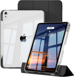 iPad Air kılıf siyah – şeffaf arka, çıkarılabilir kapak