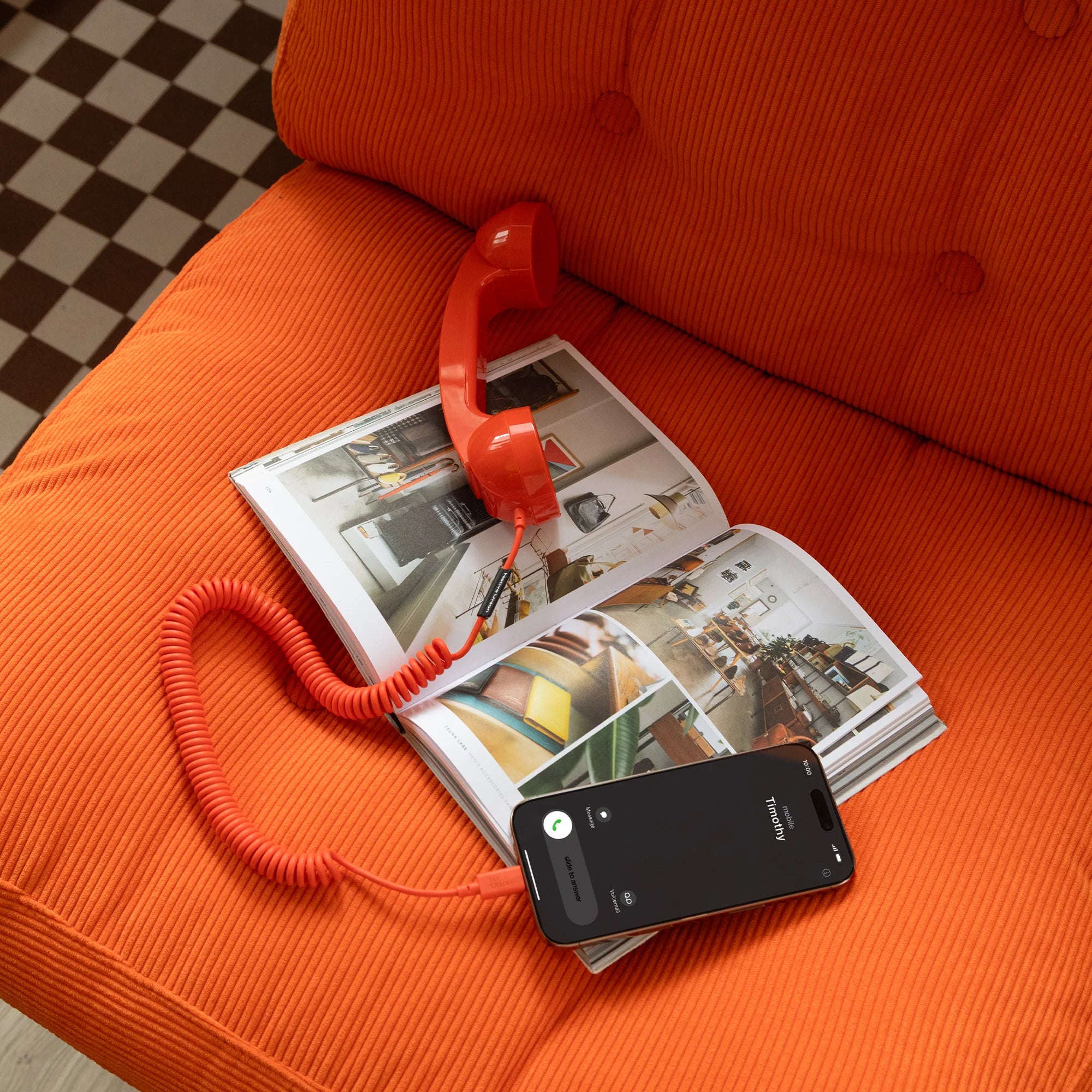 Native Union Pop Phone Retro Telefon Ahizesi - USB-C Destekli, Mikrofonlu ve Hoparlörlü (iPhone, iPad, Samsung S25, Laptop Uyumlu)